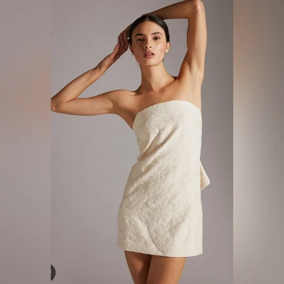 Anthropologie | Dresses | Anthropologie Ivory Textured Shift Mini Dress |  Poshmark